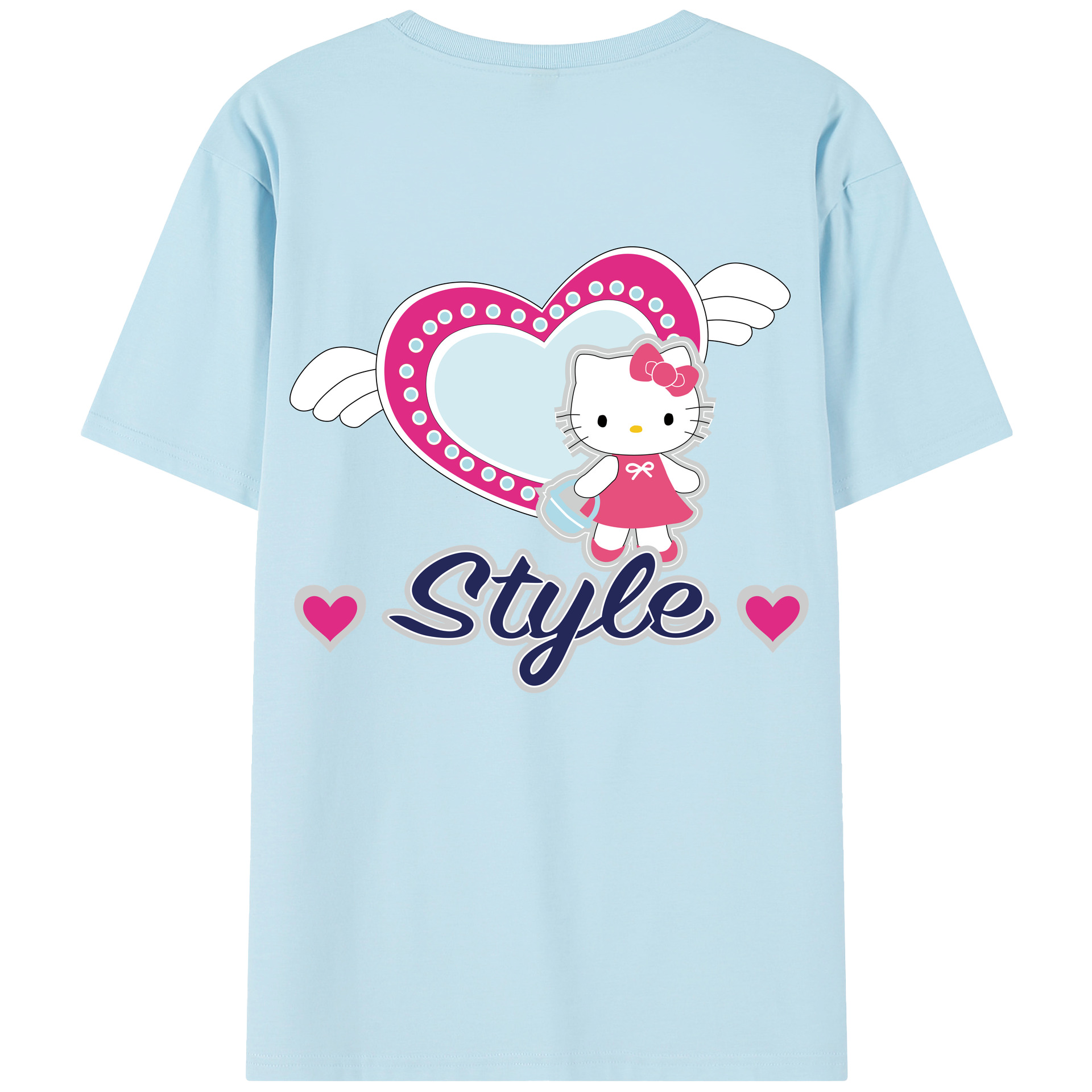 （画像用） Hello Kitty ハローキティ 綿100％半袖Tシャツ（背面プリント）
